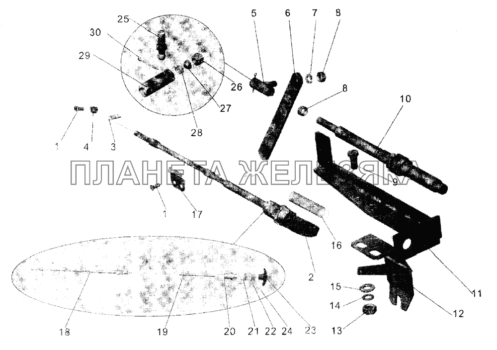 Привод управления двигателем МАЗ-152